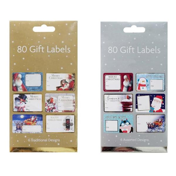 80 Pack Assorted Gift Labels
