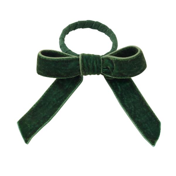 Green Velvet Bow Napkin Ring - 12cm
