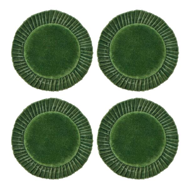 4 Pack Velvet Frill Edge Coaster - 10cm