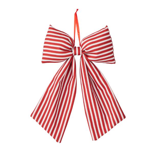 Red Classic Pinstripe Bow - 30cm