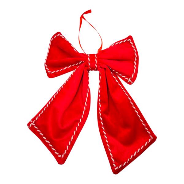Red Jolly Cord Edge Bow - 27cm