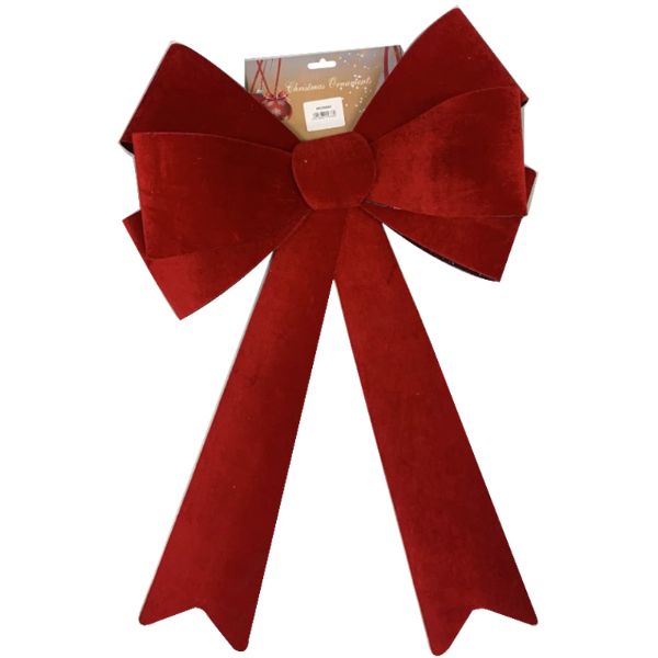 Red Velvet Christmas Bow - 40cm x 61cm