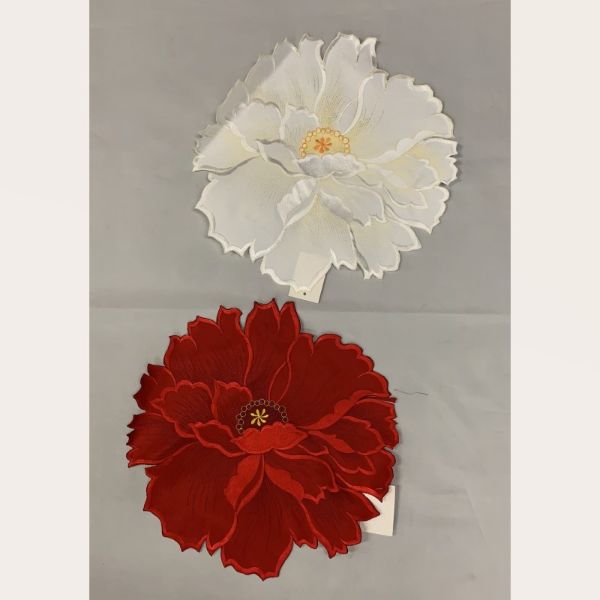 Christmas Embroidery Placemat Flower - 35cm