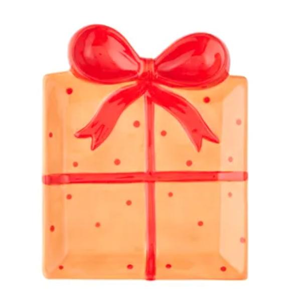 Ceramic Gift Shaped Plate - 20cm