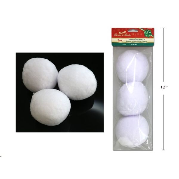 3 Pack Christmas Craft Snowballs - 7cm
