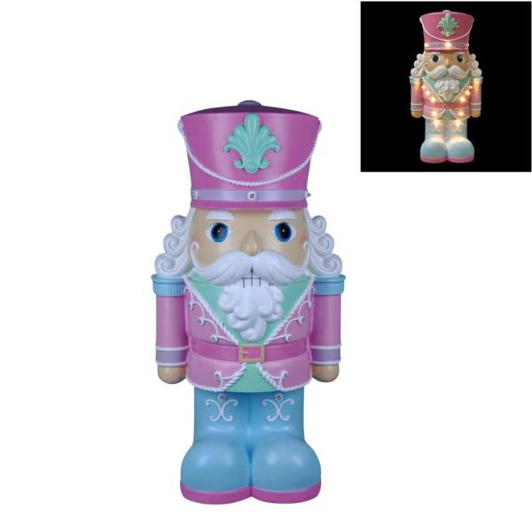 Cottage Candy Cane Nutcracker With Light - 61.5cm