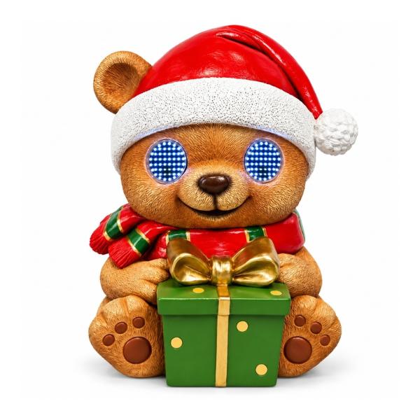 Light Up Teddy Bear With Bauble - 29cm