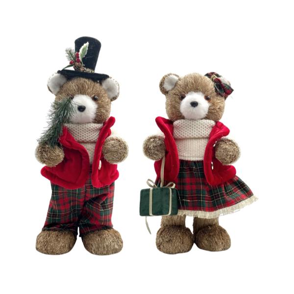 Christmas Fancy Standing Bear - 20cm x 23cm x 41/51cm