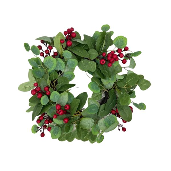 Christmas Eucalypt & Berry Wreath - 61cm