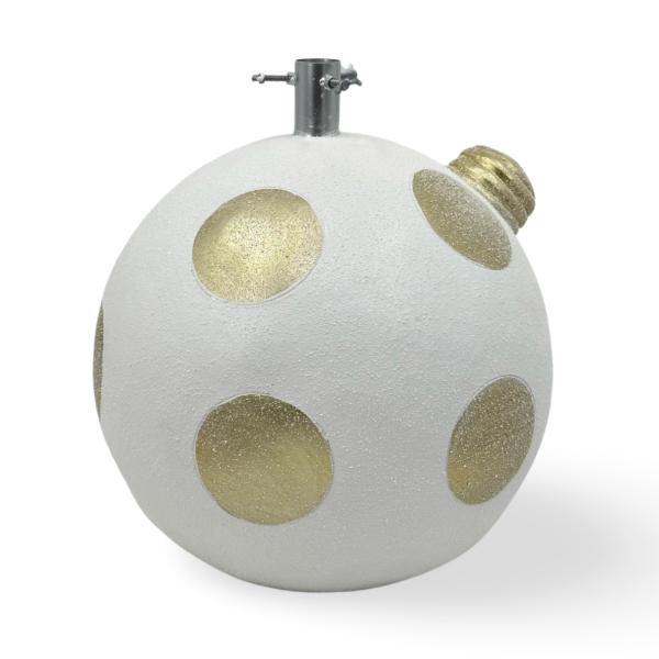 White & Gold Christmas Tree Base Bauble - 41.5cm x 41.5cm x 44cm