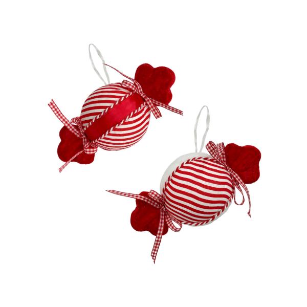 Christmas Red & White Hanging Candy Pop - 18cm x 7.5cm