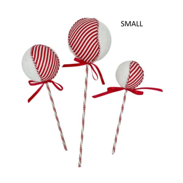 Christmas Red & White Candy Pop - 7cm x 24cm