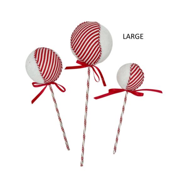 Christmas Red & White Candy Pop - 10cm x 36cm