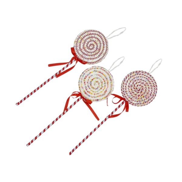 Christmas Candy Pop Sprinkle Swirl Lollipop - 14cm x 3.5cm x 41.5cm