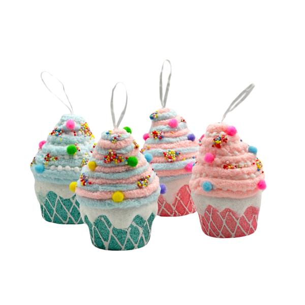 Christmas Candy Pop Sprinkle Cupcakes - 10cm x 10cm x 14cm