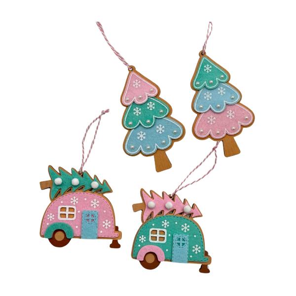 Christmas Peppermint Tree & Car Hanger - 12.4cm x 7.3cm x 10.6cm