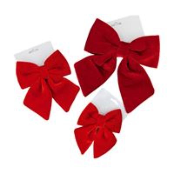 Medium Red Velvet Bow - 22cm