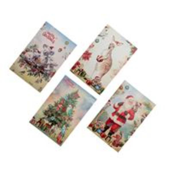 8 Pack Aussie Native Christmas Glitter Cards - Assorted