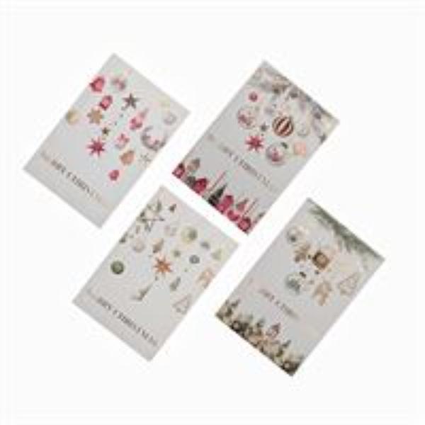 8 Pack Rich Foiled Traditional Christmas Cards - Assorted
