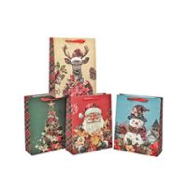 XLarge Vintage Floral Gift Bag - 42x31x12cm