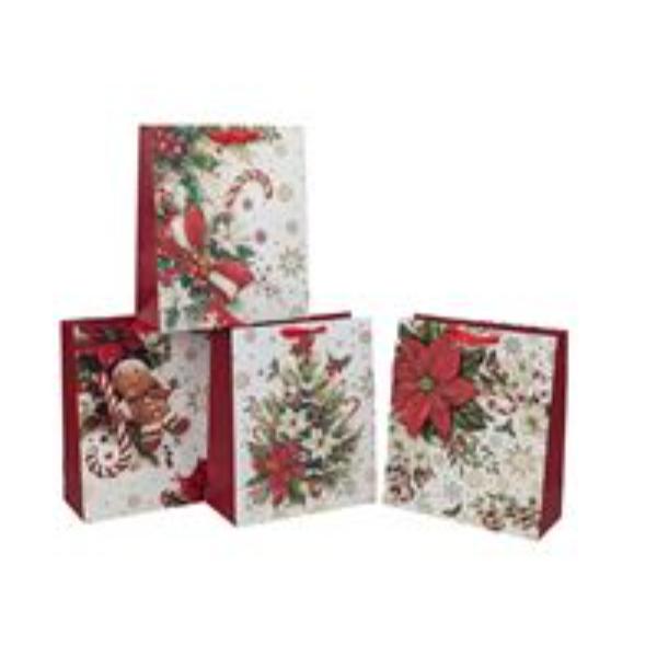 Small 3D Foiled Traiditional Gift Bag - 14x11x6cm