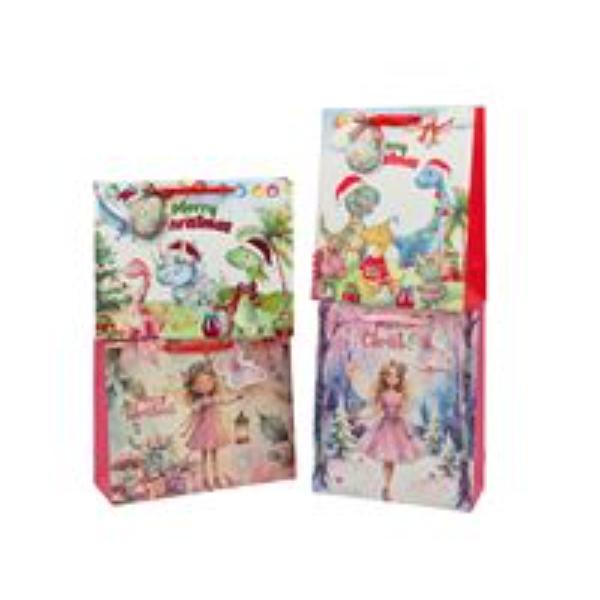 Medium Fairy Or Dinosaur Xmas Gift Bag - 23x18x10cm