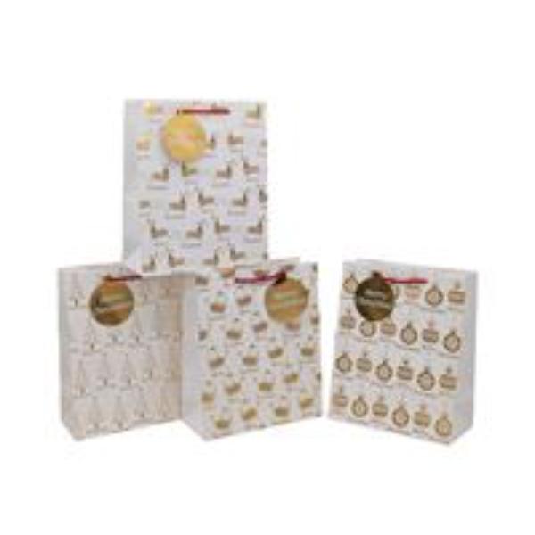 XLarge Foiled & Embossed Xmas Gift Bag - 42x31x12cm