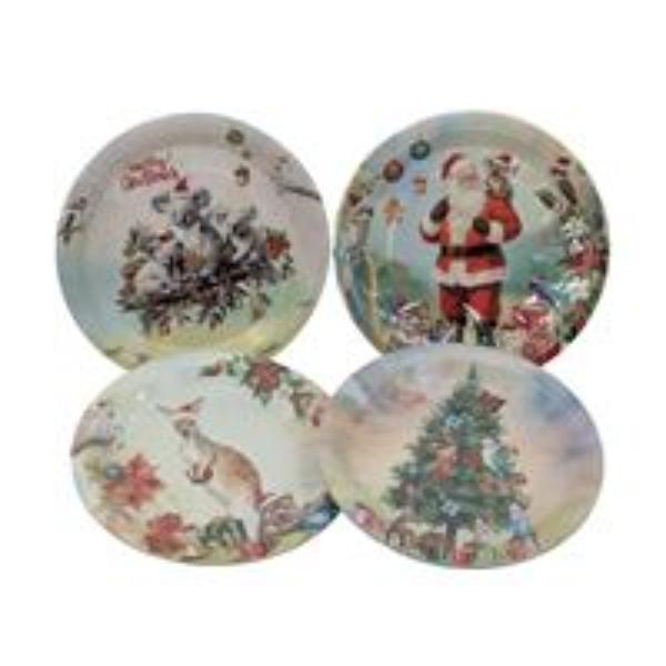 10 Pack Aussie Native Xmas Paper Plates - 18cm