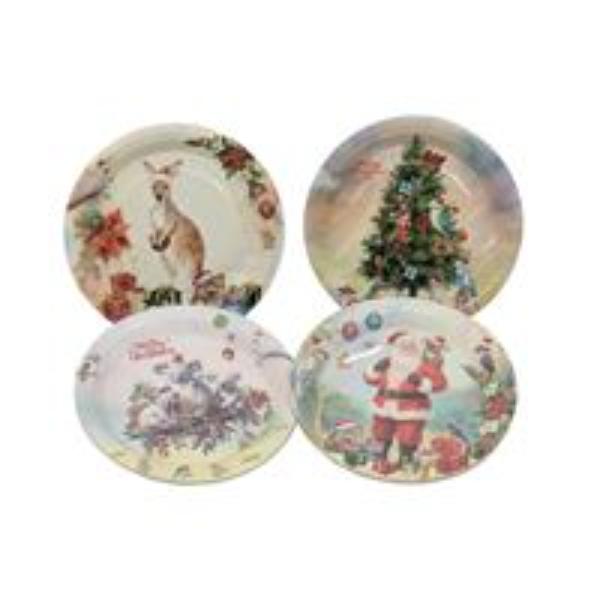 10 Pack Aussie Native Xmas Paper Plates - 23cm