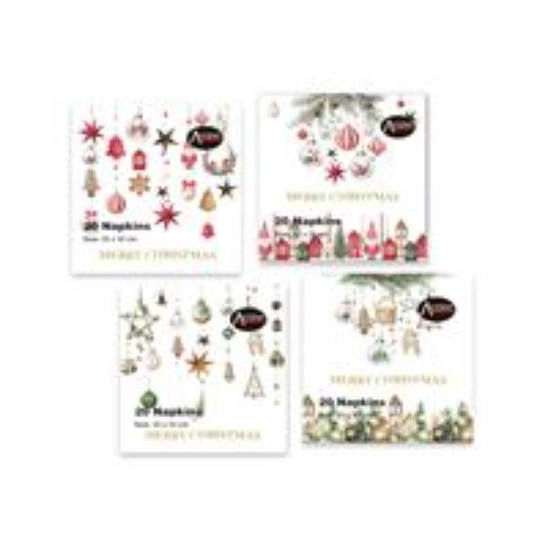 20 Pack Hanging Bauble Xmas Napkins