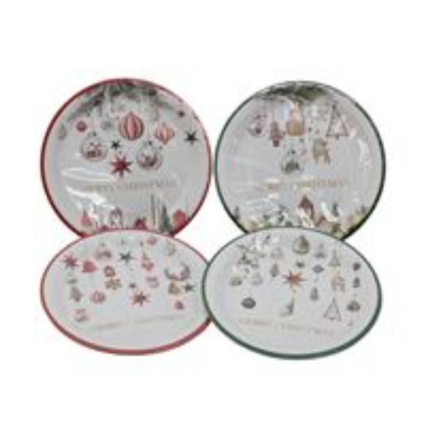 10 Pack Hanging Bauble Xmas Paper Plates - 18cm