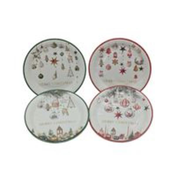 10 Pack Hanging Bauble Xmas Paper Plates - 23cm