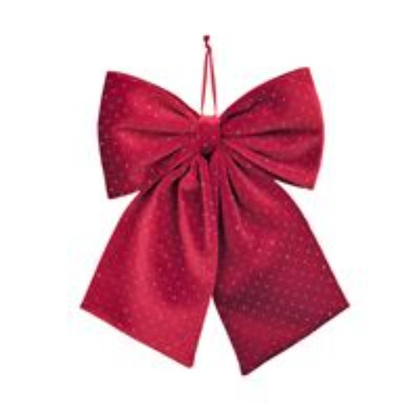 Red Velvet Bow With Diamonds - 29cm