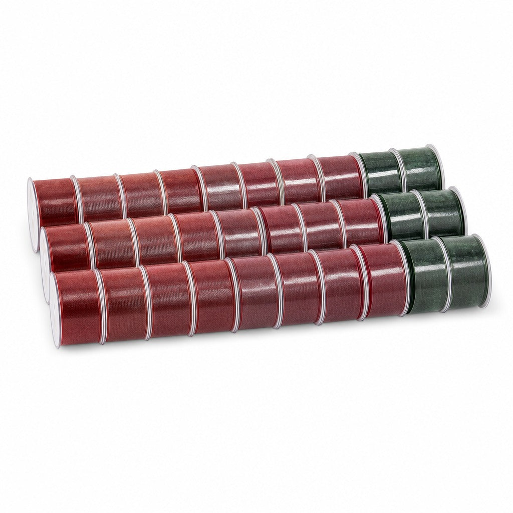 Assorted Xmas Glitter Velvet Ribbon - 3.8cm x 3m