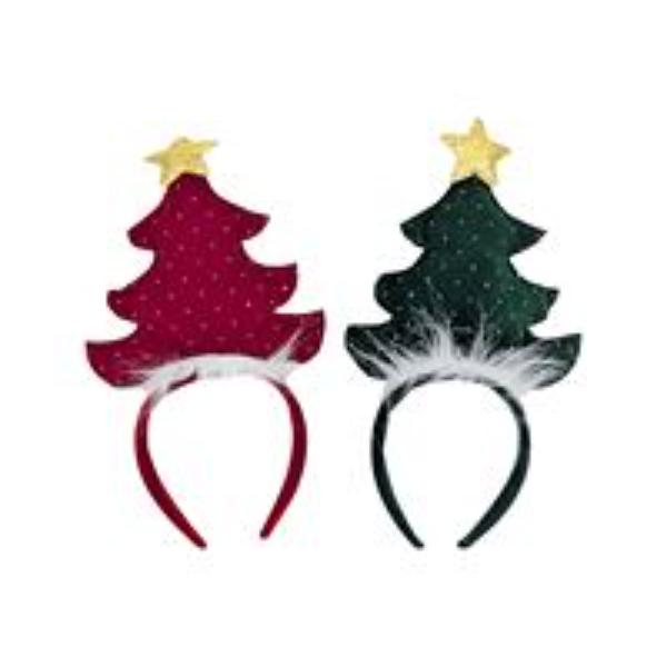 Xmas Velvet Tree Headband - Assorted