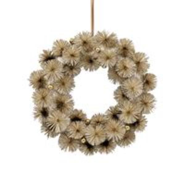 Champagne Starburst Xmas Wreath - 36cm