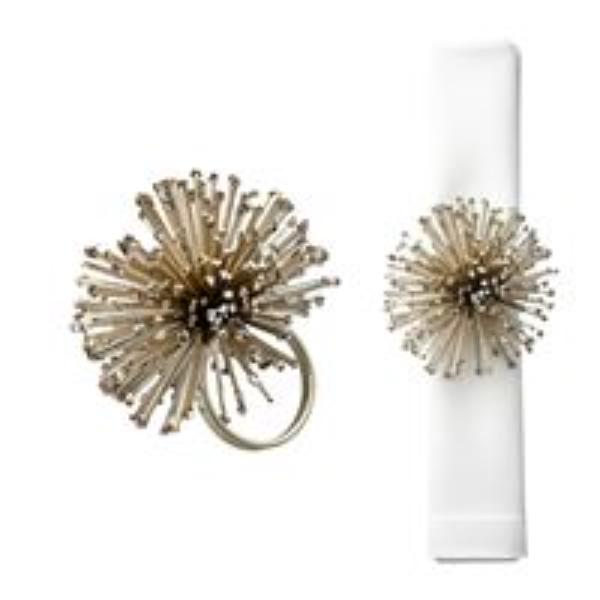 Champagne Starburst Xmas Napkin Ring