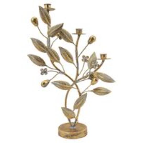 Rustic Gold Metal Candleholder - 54cm