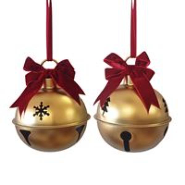 Xmas Round Gold Bell - 29cm