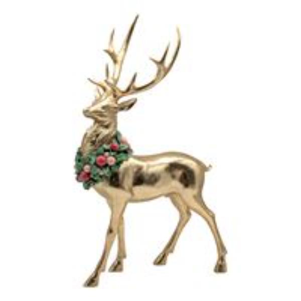 Gold Standing Reindeer - 45.5cm