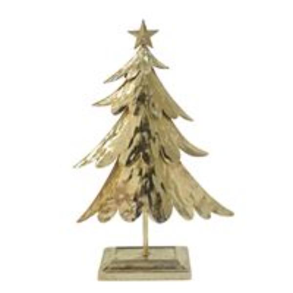 Rustic Gold Metal Xmas Tree - 37cm