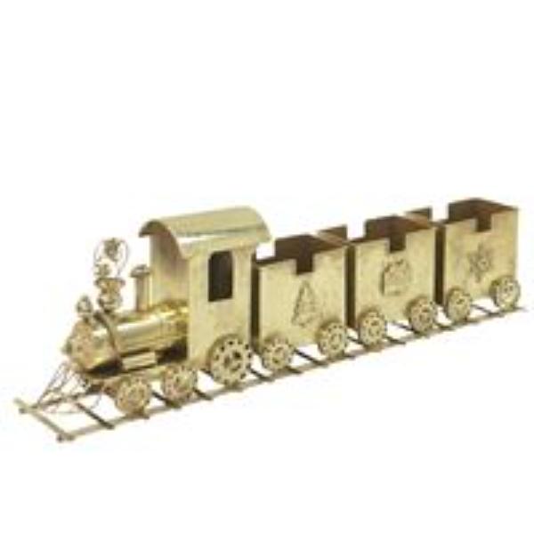 Rustic Gold Metal Train - 93cm