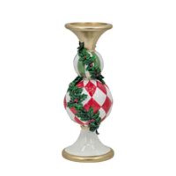 Christmas Ball With Holly Leaf Candle Holder - 30cm