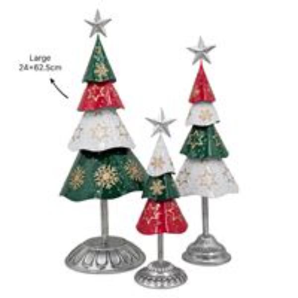 Large Christmas Coloured Silver Tree - 62.5cm