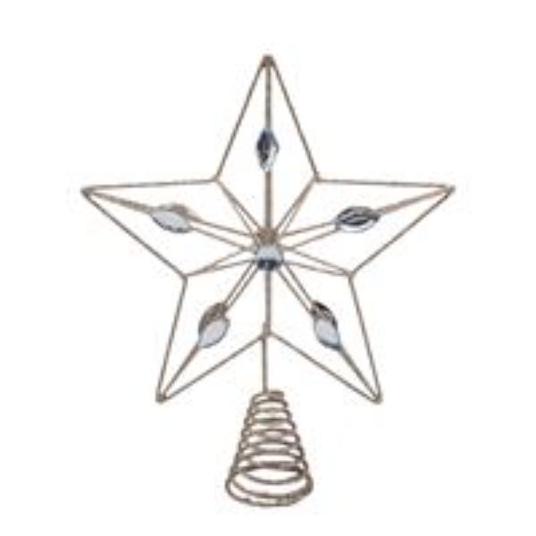 Champagne With Crystals Tree Topper - 23cm