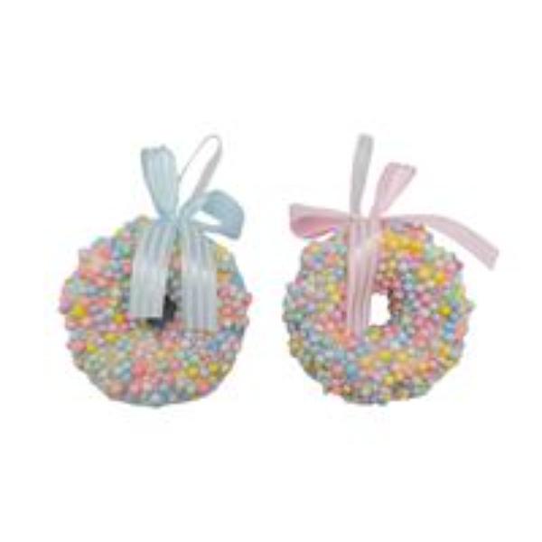 Small Pastel Donut With Candycane Bow
