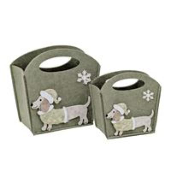 Felt Bag With Dashund - 19cm