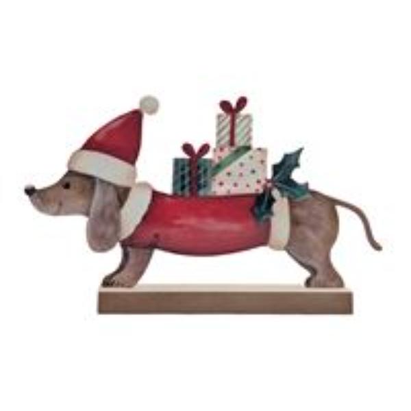 Metal Standing Dashund Decoration - 20cm