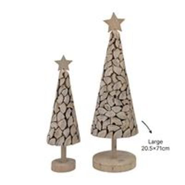 Large Xmas Wooden Tree - 71cm