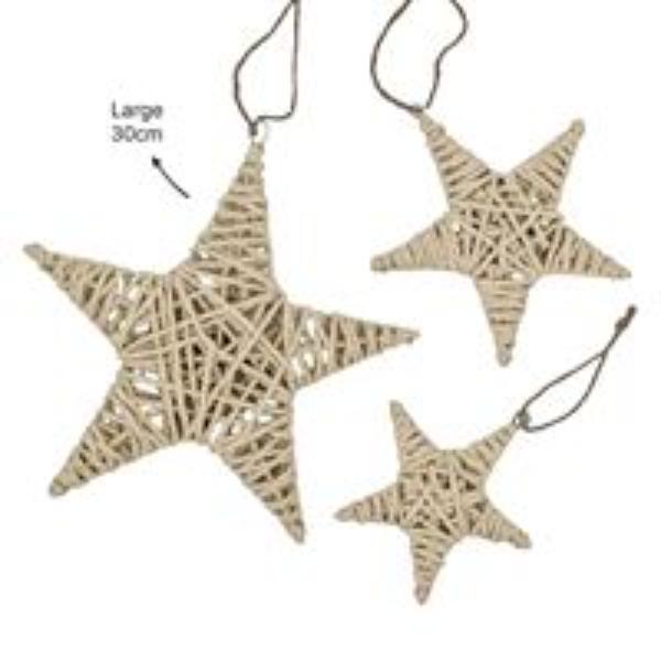 Large Natural Paper Rope Star - 30cm